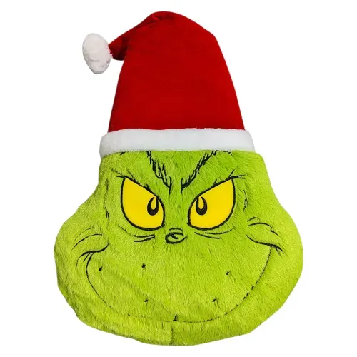 Cojín Grinch decorativo de felpa para Navidad - 38.5 x 48 cm