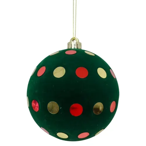 Adorno Holiday Time Premium con flock y lentejuelas para Navidad - 15 cm