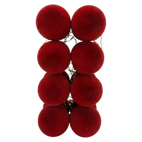 Adornos Holiday Time irrompibles Flock para Navidad 16 unidades - 7 cm