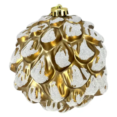 Adorno Holiday Time irrompible con textura decorada para Navidad - 15 cm