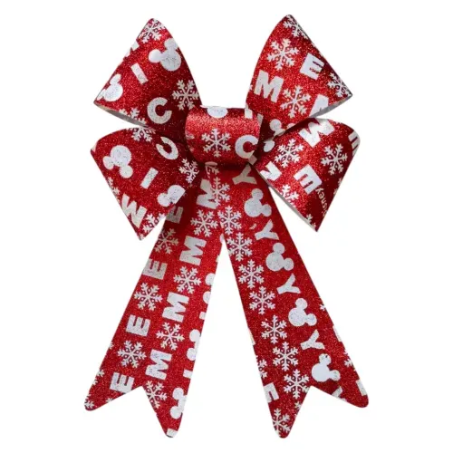 Moño Disney rígido grande con diseño de Navidad - 25 x 35 cm