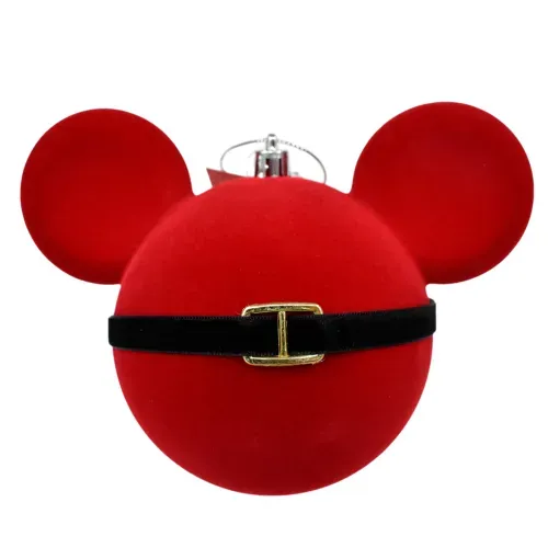 Adorno irrompible Disney con flock Navidad - 15.5 x 12 cm
