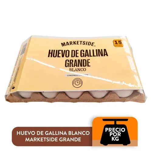 Huevo de Gallina Marketside Blanco Grande - 15 Unidades