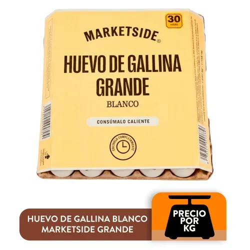 Huevo Marketside de Gallina Blancos Grande - 30 Uds