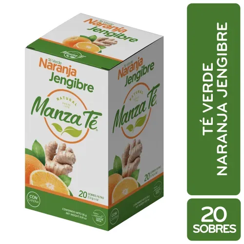 Té Verde Naranja Jengibre Manza Té caja 20 Uds - 26 g