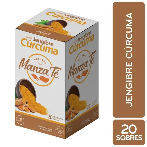 Té Jengibre Cúrcuma Manza Té caja 20 Uds - 26 g