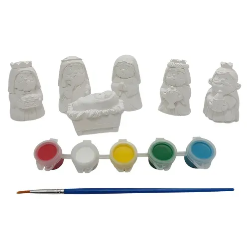 Set de figuras Holiday Time nacimiento para pintar navideño - 6 Uds