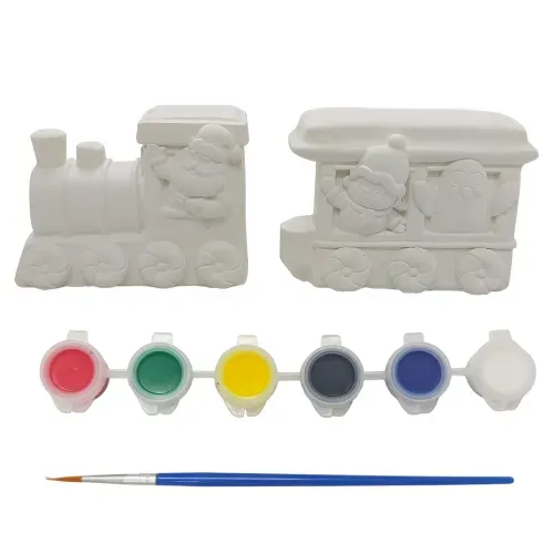 Figuras Holiday Time tren para pintar de 7 cm - 2 Uds