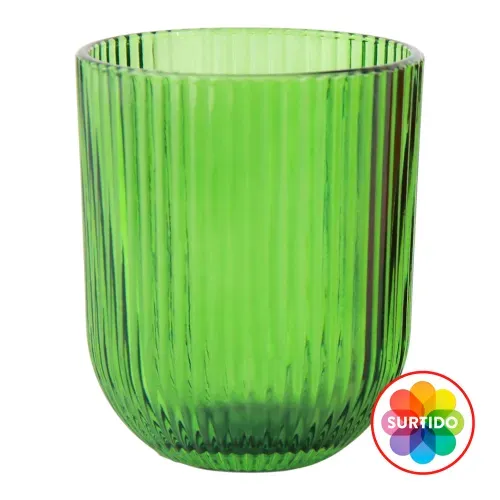 Vaso Holiday Time De Vidrio Color Rojo Ó Verde