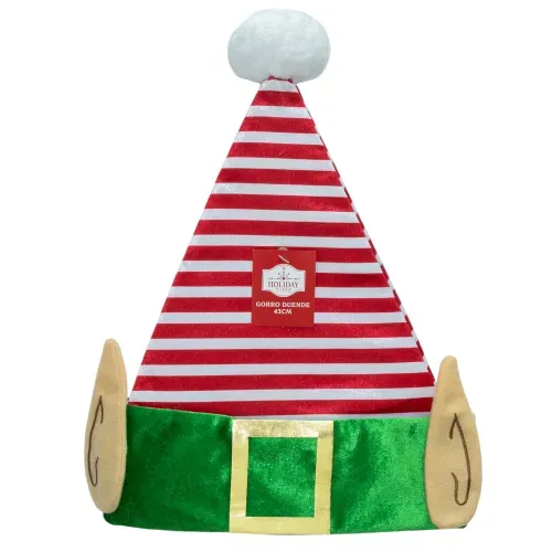 Gorro Holiday Time de duende decorativo Navidad - 43 cm