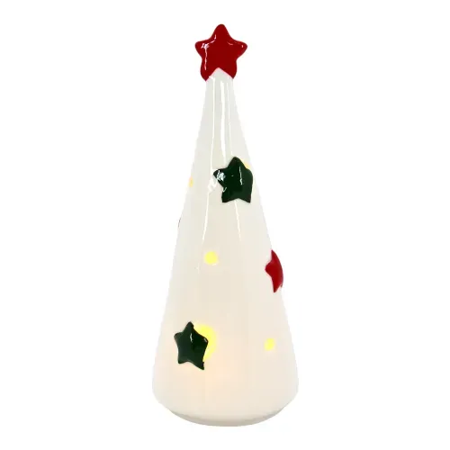Decoración Holiday Time árbol cerámico LED Navidad - 17 cm