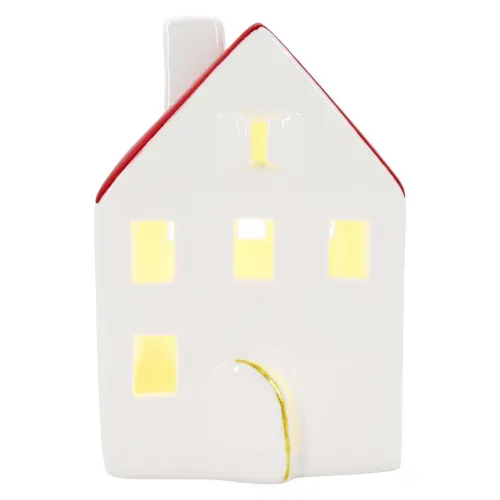 Decoración Holiday Time de casita con luz LED Navidad - 13 cm