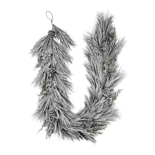 Guirnalda Holiday Time nevada con bellotas para Navidad - 183 cm