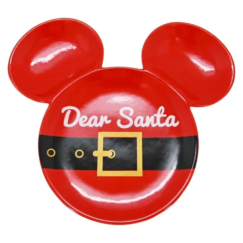 Plato Disney de cerámica rojo Navidad
