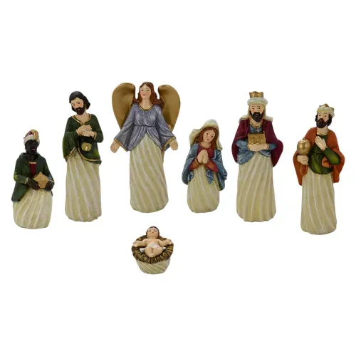 Nacimiento Holiday Time decorativo Navidad 15 cm - 7 Pzas