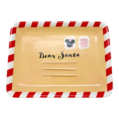 Plato Disney de cerámica con diseño de Carta a Santa para Navidad