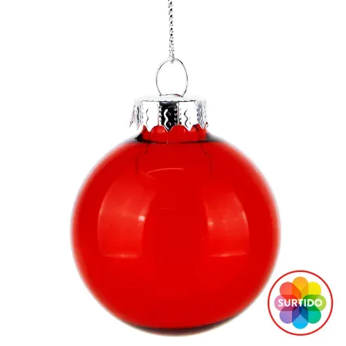 Esfera Holiday Time vidrio textura roja verde Navidad - 5 cm