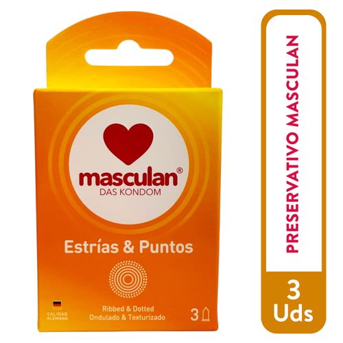 Masculan Puntos y Estri 3 Preservativos