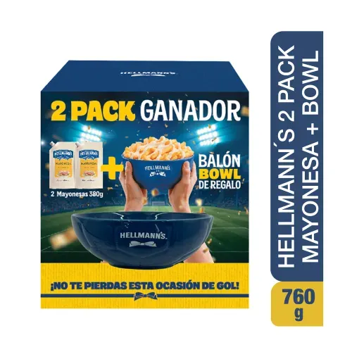 Mayonesa Hellmanns 2 Pack con Bowl Gratis - 760 g