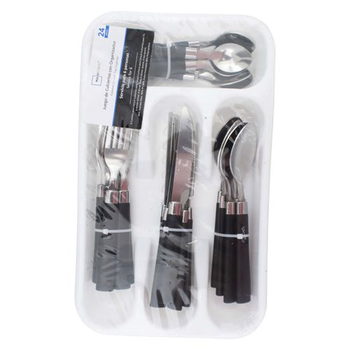 Ms Set Cubiertos 24pz Acero Inoxi Bandej