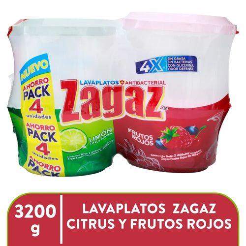 Lavaplato Zagaz Limon Fruto Rojos 3200gr