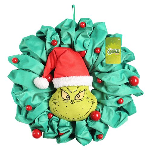 Corona Grinch decoración Navidad - 36 cm