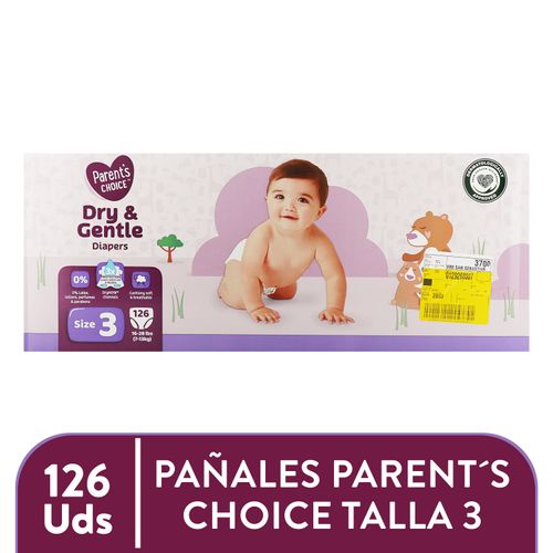 Pañales Parent's Choice Dry and Gentle T3 - 126 Unidades