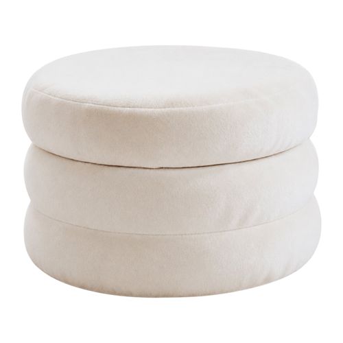 Baul Pequeño Ottoman Con Almacenaje Color Blanco