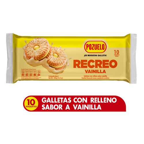 Galleta Pozuelo Recreo Vainilla 480 Gr