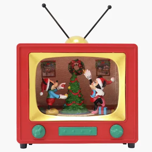 Villa Disney musical con televisión y diseño de Navidad - 15 cm