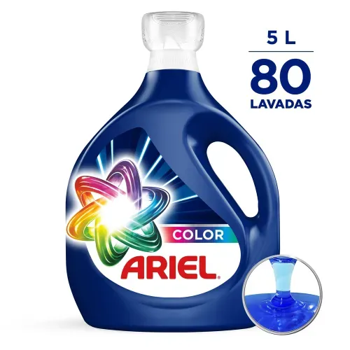 Detergente Líquido Ariel Color Remueve Manchas Cuida Color 80 Lavadas - 5 L
