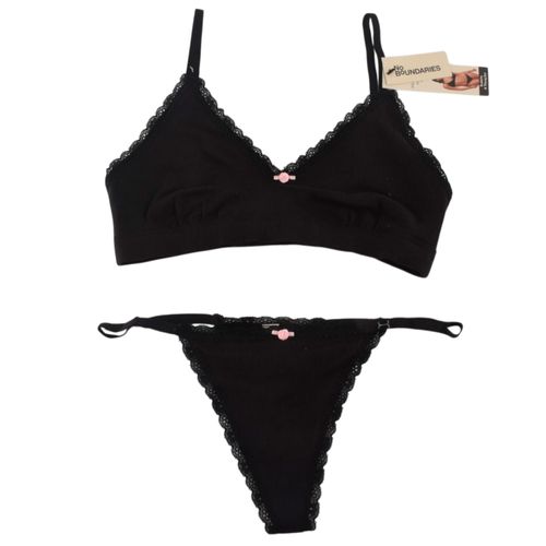 Set Bralette y Tanga Negro Nobo