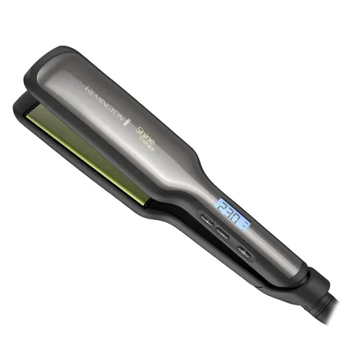 Plancha alisadora Remington Shine Therapy aguacate y macadamia placas anchas