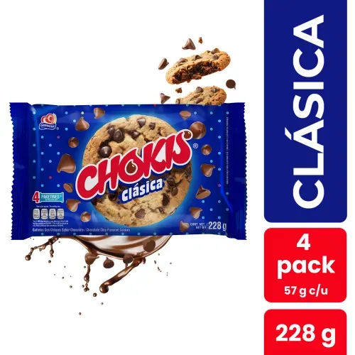 Galletas Gamesa Con Chispas Chokis Clásica 4 Pack - 228 g