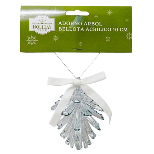 Adorno Holiday Time bellota acrílico Navidad - 10 cm