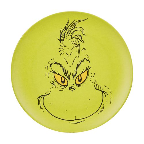 Plato Grinch de melamina con diseño de Navidad - 20 cm