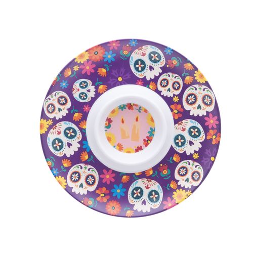 Boquitero Way To Celebrate redondo de melamina con diseño de Catrina Halloween - 30 cm