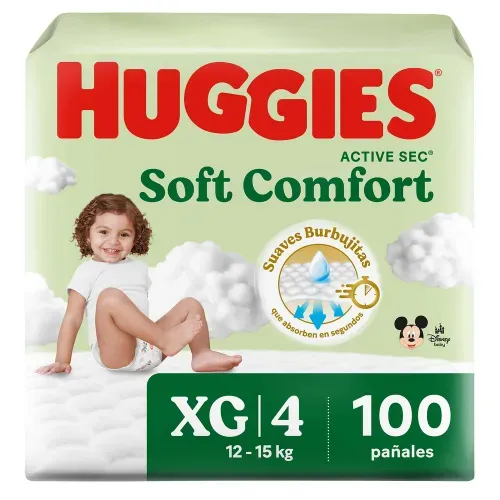 Pañales Huggies Soft Comfort Etapa 4/XG - 100 Unidades