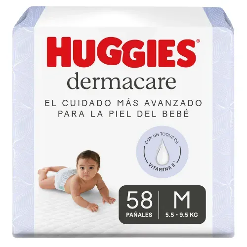 Pañales Huggies Dermacare Etapa 2/M - 58 Uds
