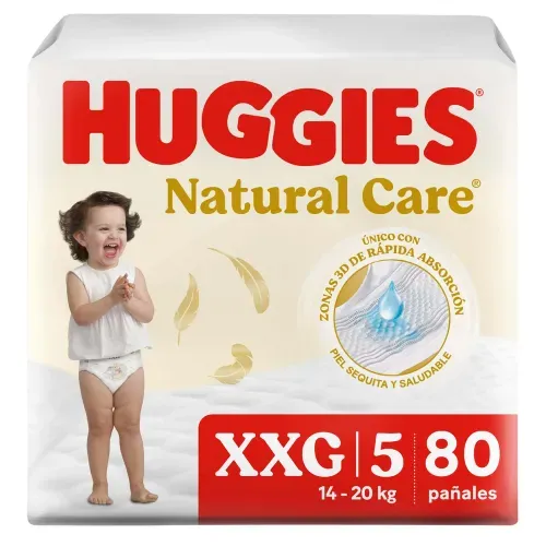 Pañales Huggies Natural Care Etapa 5/XXG - 80 Unidades