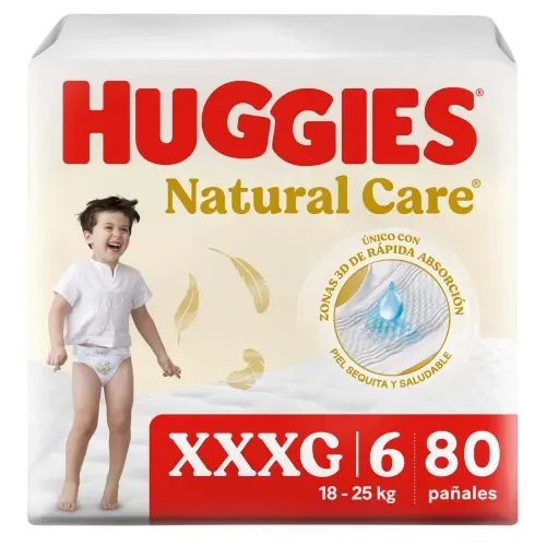 Pañales Huggies Natural Care Etapa 6/XXXG - 80 Unidades