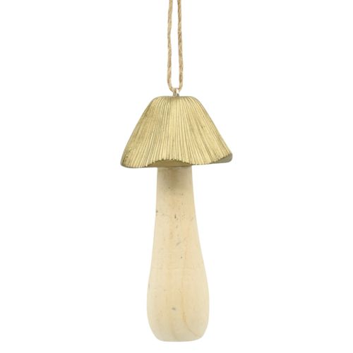 Adorno Holiday Time árbol hongo dorado Navidad - 9 cm