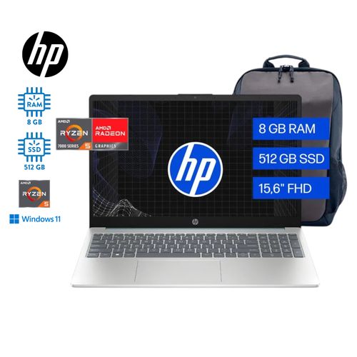 Laptop HP Procesador Ryzen 5 FC0250LA 8GB RAM y  512GB Almacenamiento - 15.6 pulgadas