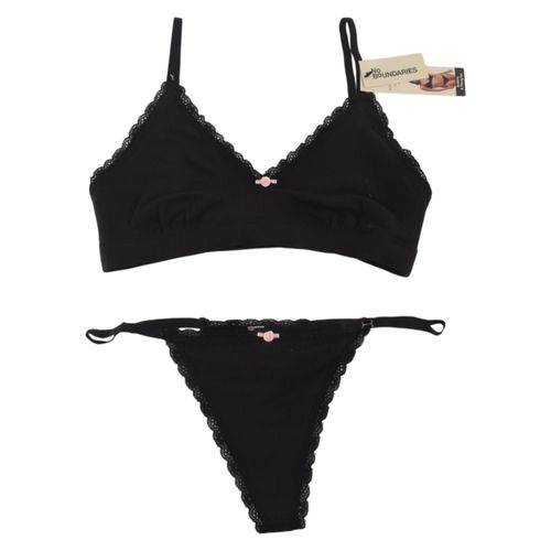 Set Bralette y Tanga Negro Nobo