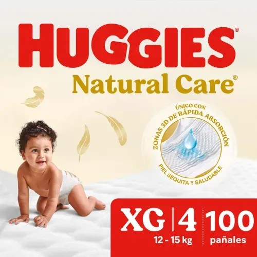 Pañales Huggies Natural Care Etapa 4/XG - 100 Unidades
