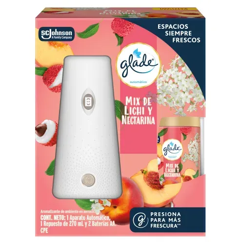 Aromatizante Automático Aparato Glade Mix de lichi y nectarina - 175 g