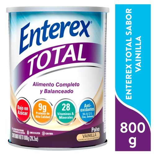 Fórmula Nutricional Enterex Total Sabor Vainilla en polvo - 800 g