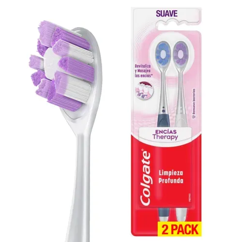 Cepillo dental Colgate encias therapy adulto - 2 Pzas