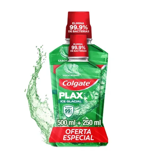Enjuague Bucal Colgate Plax Ice Glacial 500 ml + 250 ml