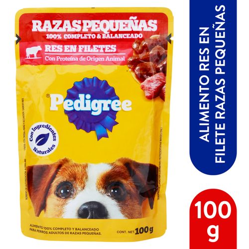 Alimento Pedigree razas pequeñas sabor res y pollo - 100 g